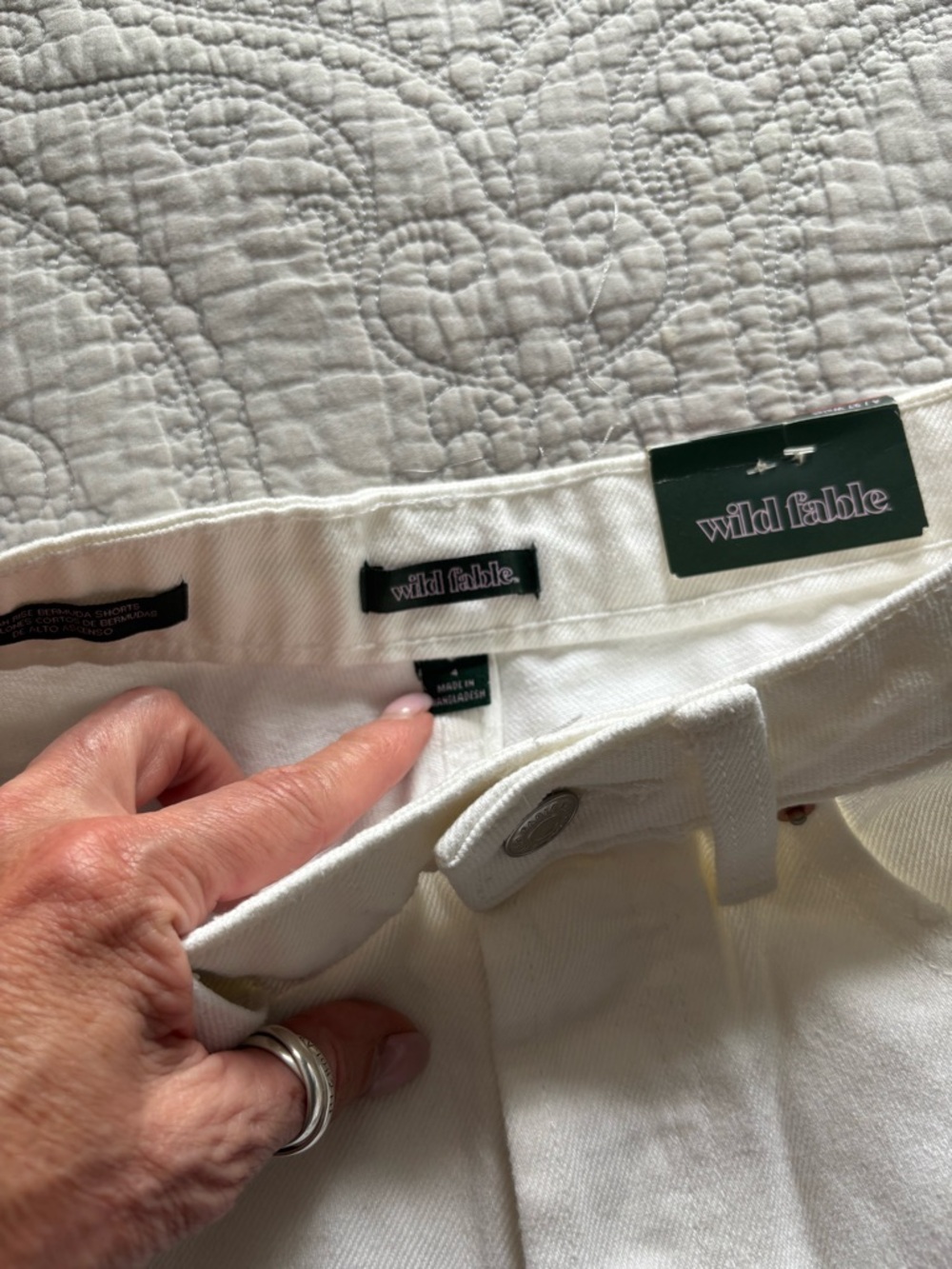 wild fable White Distressed High-Rise Bermuda Shorts - Picture 3 of 4
